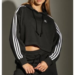 Adidas Cropped Hoodie, Size Medium, Black, NWT Retail $65
